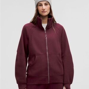 NWOT Lululemon Scuba Oversized Funnel Neck Full Zip sz M/L in Garnet